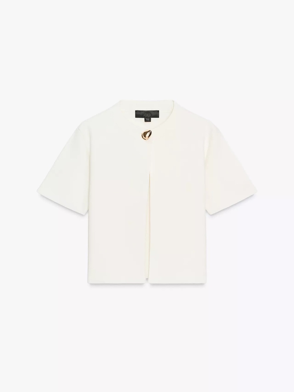 ZARA Short-Sleeve Cardigan with Gold Accent
